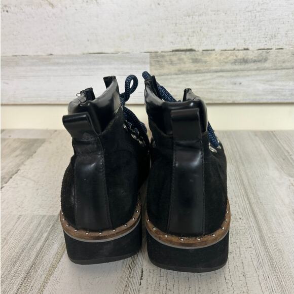 Free People Women’s 9 Durango Black Suede Platform Lace-Up Hiker Ankle Boots - Picture 7 of 10